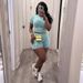 Verve Women's Ribbed Solid Color Round Neck Tight-Fitting Short Sleeve Top And Shorts Sports Casual Set_ecoleips.com