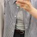 2025 Popular Striped Long-sleeve Shirt, Versatile Loose-fitting Light Luxury Blouse, New Design For Petite Women,_ecoleips.com