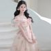 off the Shoulder Ethereal Toast Dress for Brides Weddings Engagements Banquets Evening Gowns Elegant Emcee Performance Attire Women's Wedding Party Wear_ecoleips.com