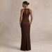 Elegant Women's Sleeveless Banquet Dress American Style Slim Fit Satin Splicing Fashion New_ecoleips.com