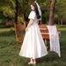 White Certificate Registration, Evening Gown For Women, Spring Banquet Engagement French Satin White Dress, Light_ecoleips.com