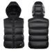 "Unisex Black Quilted Down Vest - Thickened Duck Feather Puffer Sleeveless Jacket With Stand Collar, Streetwear Layering Essential (S/M/L/XL)"_ecoleips.com