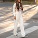 Women's Contrast Panel Shirt & Jogger Set – Oversized Button-Down Top With Elastic Cuff Pants, Relaxed Matching Outfit For Spring/Fall_ecoleips.com