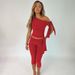 2025 Summer New Fashion Street Style Asymmetrical Neck Sleeveless Top Slim Fit Tie Shorts Set Wholesale_ecoleips.com