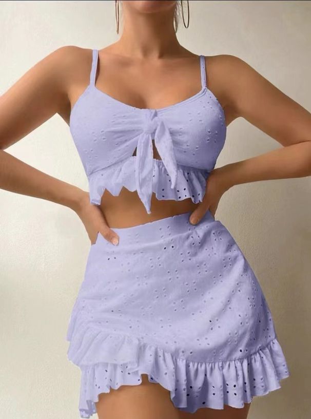 Women's Clothing Beach Skirt Bikini Three Piece Swimsuit Conservative Swimsuit Women_ecoleips.com