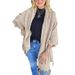 Oversized Batwing Fringe Shawl Cardigan – Lightweight Knit Cover-Up For Women (9 Colors, One Size Fits Most)_ecoleips.com