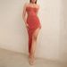 Women's Clothing Sexy Dress Strapless Patchwork Mesh Halter Dress_ecoleips.com