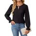 Elegant Autumn/Winter Pure Color Jacquard Round Neck Long-Sleeve Women's Top_ecoleips.com