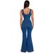 Women's Sexy Denim Jumpsuit With Flared Pants – Casual Suspender Romper For Spring/Summer (Bluish, S-2XL)_ecoleips.com