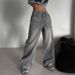 Aria Basics Casual Straight-leg 2025 Retro Jeans For Women, Loose Fit, Spring And Autumn, Long Drape, High-waisted, Fashionable,_ecoleips.com