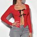 Voya Women's Fashion Trend, Sexy Hot Selling Items, Unique Design T-shirt, Spring And Summer Sexy Red Top For Women_ecoleips.com