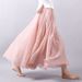 K Artistic Plus Size Half Skirt With Elastic Waistband A-line Skirt, Long Style, Solid Color, Large Swing Skirt_ecoleips.com