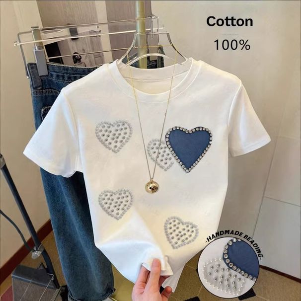 Women's round Neck Short Sleeve T-Shirt Summer Base Layer Top Casual Comfortable Fabric_ecoleips.com