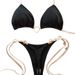 Women's Clothing Sexy Low-Waist Tie-Up Bikini Set – Heart Design & Nylon Fabric For American Style"_ecoleips.com