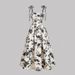 Elegant Floral Print Slimming Waist Slip Dress For Women American Style Retro French Design_ecoleips.com