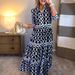 Women's Clothing Hot New Models Spring And Summer Geometric Print Round Neck Long Skirt Women's Dress_ecoleips.com