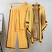 Women's Clothing new slim and fashionable long sleeved sweater + shawl + casual wide leg pants three piece suit_ecoleips.com