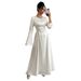 Women's Long Sleeved Satin Dress with Fitted Waist Arabian Style Middle Eastern Saudi Arabia Dubai Fashion Muslim Clothing_ecoleips.com