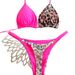 Women's Sexy Color Blocked Leopard Print Bikini Swimsuit European American Style Swimwear_ecoleips.com