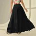 Women's Elegant Solid Color A-Line Long Skirt Hot Selling Fashionable Casual Wear for Vacation_ecoleips.com