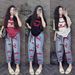 Women's Clothing Retro Fashion Two Piece Set Summer New Letter Print Short Sleeved Top With Wide Leg Pants Silk-Like Material Casual_ecoleips.com