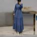 Women's Clothing New Women's Blue Stitching Long Skirt Fashionable And Elegant Denim Dress_ecoleips.com