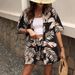 2025 Cross-Border Hot-Selling Vacation Print Elegant Two-Piece Set: Short-Sleeve Shirt And Tie-Waist High-Waisted Shorts_ecoleips.com