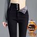 2025 Women's Slim-Fit Jeans, Thickened Fleece-Lined, New High-Waisted Slimming Skinny Pencil Pants For Spring And_ecoleips.com