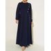 Women's Clothing Muslim Women's Spring And Autumn New Fashion Elegant Long Sleeved Solid Color Dress Long Robe_ecoleips.com