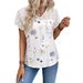 2026 European And American Summer Women's Fashion Trend New V-Neck Printed Lace Patchwork_ecoleips.com