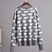 Women's Casual Alpaca Jacquard Sweater Round Neck Loose Fit Pullover Comfortable Knitwear For Autumn Winter Fashion_ecoleips.com