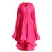 Women's Clothing Retro High End Palace Style V Neck Long Sleeved Waist Pleated Ruffle Dress_ecoleips.com