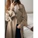 Parisian Elegance Trench Coat – Double-Breasted Long Coat With Notch Lapel_ecoleips.com