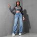 Cross-border 2025 Heart-Shaped Jacquard European American SMX Women's Jeans, Wide High-Waisted Loose Fit, Trendy Brand,_ecoleips.com