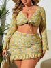 Aria Basics New Size Bikini For Women, Small Floral Sexy Swimwear Four-piece Set, Large Bust Two-piece Swimsuit_ecoleips.com
