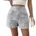 2026 Summer New High-Waisted Jacquard Shorts, Three-Dimensional Embossed Floral Wide-Leg Pants, Slimming And_ecoleips.com