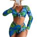 Trendy 4-Piece Bikini Set For Women - Sexy High-Cut Swimwear With Adjustable Straps & Quick-Dry Fabric (Multiple Prints)_ecoleips.com