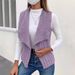 Women’s Sleeveless Vest Jacket – Slim-Fit Blazer Vest With Notch Lapel, Lightweight Stretchable Layering Piece_ecoleips.com