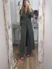 2025 Autumn New Casual Loose V-neck Solid Color Split Dress And Pants Two-piece Set For Women_ecoleips.com