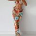 Women's Floral Print Bikini Set With Long Skirt & Metallic Accents - 3-Piece Swimwear For Beach & Pool_ecoleips.com