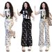 Women's Summer Fashion Set Short Sleeve Puppy Print Top And Slim Fit Wide Leg Pants Casual Two-Piece Outfit_ecoleips.com