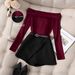 2025 New Cross-Border Foreign Trade Independent Station European American Women's Fashion Off-Shoulder_ecoleips.com