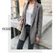 Plaid Chic Retro Loose Mid-length 2025 Autumn And Winter New Woolen Plaid Small Blazer Jacket For Women_ecoleips.com