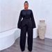Women’s Crisscross Tie-Front Top & High-Waisted Wide-Leg Pants Set – 2026 Summer Casual Outfit (S-XXL, Black)_ecoleips.com