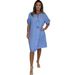 2026 European And American Cross-border Summer Fashion Casual Multi-color Cotton-linen Buttoned Loose Plus-size Women's_ecoleips.com