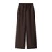 Women's Clothing Women's Stylish Trendy Casual Linen Blend Elastic Waist Pants Style Clothing For Formal & Casual For Women_ecoleips.com