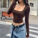 European American Y2K Sexy Style Solid Color Long-sleeve Tank Top T-shirt Women's Clothing 2026 Spring And Autumn New_ecoleips.com