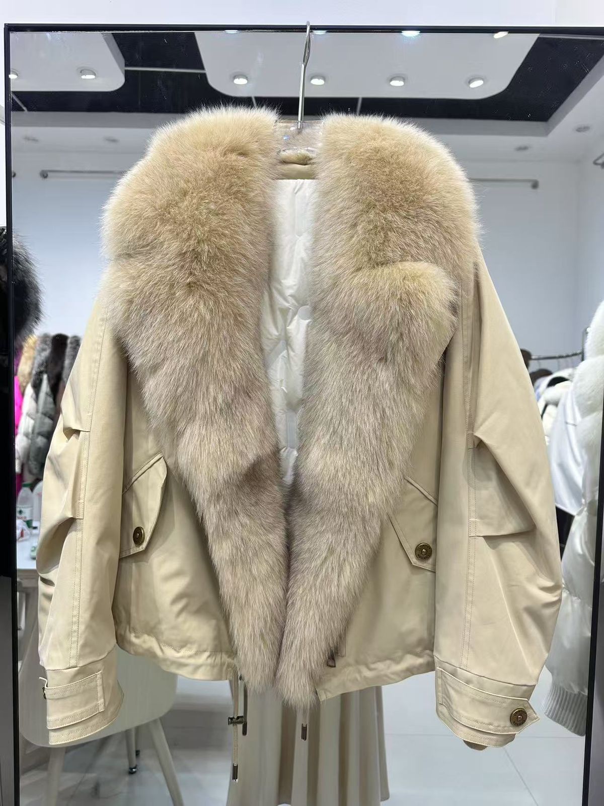 Detachable Fox Fur Collar Thick Down Parka Coat For Women - Stylish Winter Jacket With Removable Lining, Sweet & Cool Aesthetic_ecoleips.com
