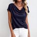 2026 Fashion Spring/Summer Women's Collar Collar Top, Casual Fashion Solid Color Short-Sleeve Top_ecoleips.com