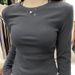 Solid Color Crew Neck German Velvet Inner Layer Autumn And Winter Irregular Hem Waist-Slimming Long Sleeve T-Shirt Top_ecoleips.com